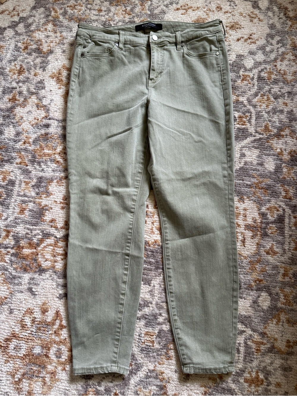 Liverpool Olive Green Ankle Jeans